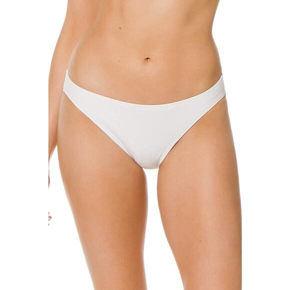 Michael Michael Kors Iconic Solids Classic Bikini Bottoms White Size L 10432 - Picture 1 of 2